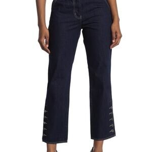 Current Air High Waisted Button Cuff Raw Denim Jeans NWT Small